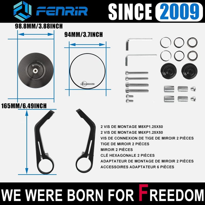 FENRIR Motorcycle bar end mirror for SV650 Rebel1100 CB1000R CB650R CB300R XSR700 XSR900 Z650RS Z900RS Vulcan S RnineT R18 Monster Scrambler Vitpilen Svartpilen V7 V9 Trident660 Speed Twin Bonneville - Image 3